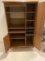 Eikenhouten bureau met rolluik, Ophalen, Gebruikt, 100 tot 150 cm, Meerdere deuren