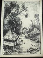 Henri Kerels 'Village du Katanga' Kongo Congo origin. litho, Ophalen of Verzenden