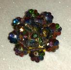 broche vintage bloem met aurora swarovski kristallen, Verzenden, 4 tot 7 cm, Met kristal