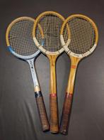 3 houten tennisrackets, Sport en Fitness, Tennis, Gebruikt, L4, Ophalen of Verzenden, Racket