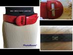 Rood leder riem Lasso mt 85, Lasso, 3 tot 5 cm, Echt leder, 90 tot 100 cm