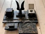 ART DECO ZWART MARMEREN BUREAUSET MET ADELAAR, Antiek en Kunst, Ophalen
