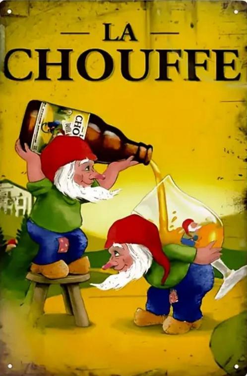 Reclamebord vintage La Chouffe - mancave poolhouse nieuw, Verzamelen, Merken en Reclamevoorwerpen, Nieuw, Reclamebord, Ophalen of Verzenden