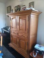 2 voleiken kasten + grote tafel met 6 stoelen, Antiek en Kunst, Antiek | Meubels | Kasten, Ophalen