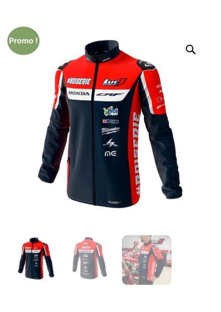 Veste motocross Honda Boiserie, Sports & Fitness, Karting, Comme neuf, Enlèvement ou Envoi