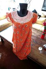 fris oranje/wit lange vintage unieke jurk, Vêtements | Femmes, Robes, Comme neuf, Vintage, Taille 42/44 (L), Autres couleurs