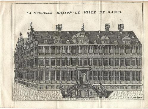 1711 - het stadhuis van Gent, Antiquités & Art, Art | Eaux-fortes & Gravures, Envoi