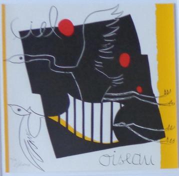 CHRISTIAN SILVAIN / OISEAU / ZEEFDRUK / 50x49cm / KADER SIG beschikbaar voor biedingen
