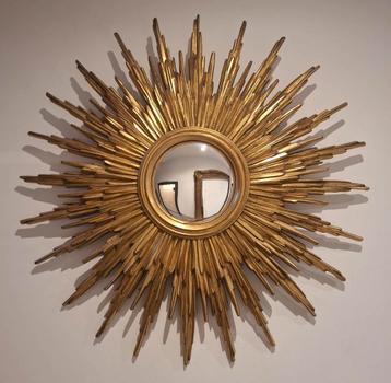 Magnifique miroir soleil XXL 81cm de 1970 numéroté.  Convexe beschikbaar voor biedingen