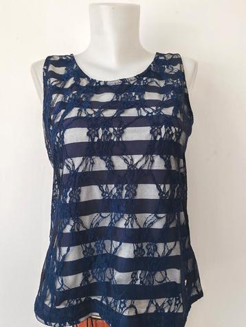 THALASSA TOP EN dentelle rayures bleu marine taille M, Enlèvement ou Envoi, Comme neuf, Bleu