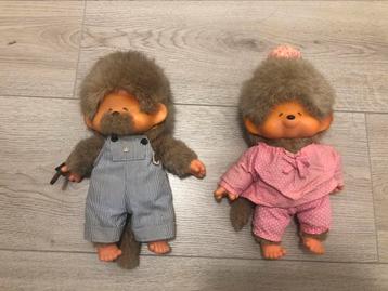 Monchhichi • vintage retro poppenfiguur van een stel beschikbaar voor biedingen