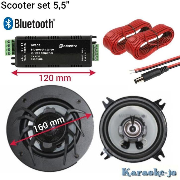 Scooter Bluetooth set 5 inch speakers [5ST-A230]., Autos : Divers, Accessoires de voiture, Neuf, Enlèvement ou Envoi