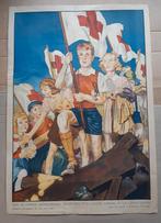 Origineel affiche voor het Belgische rode kruis Brussel, Verzamelen, Verzenden, A1 t/m A3, Reclame, Rechthoekig Staand