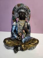 Grande statue d'un indien assis en plâtre, hauteur 50 cm, Collections, Statues & Figurines, Enlèvement