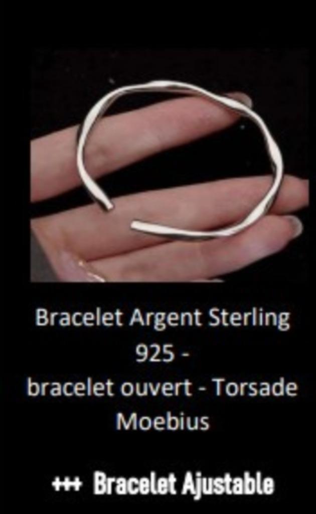Armband van 925 sterling zilver - Moebius Twist, Handtassen en Accessoires, Armbanden, Zo goed als nieuw, Zilver, Zilver, Ophalen of Verzenden