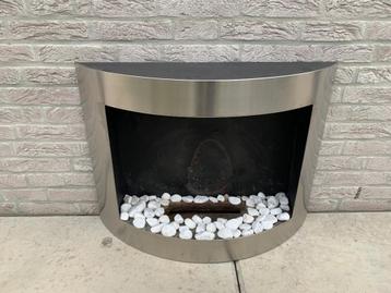 Muurhaard ethanol met inox front beschikbaar voor biedingen