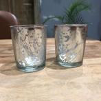 2 theelicht houdertjes zilver, Huis en Inrichting, Woonaccessoires | Kandelaars en Kaarsen, Ophalen of Verzenden, Zo goed als nieuw