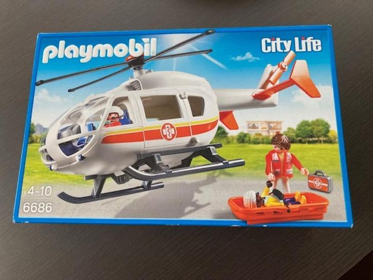 Playmobil traumahelicopter serienummer 6686, Kinderen en Baby's, Speelgoed | Playmobil, Zo goed als nieuw, Complete set, Ophalen of Verzenden