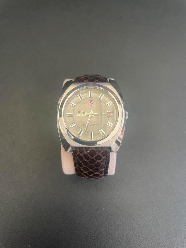 Rado Rising Star automatic - collectors item - 70’s, Handtassen en Accessoires, Horloges | Heren, Polshorloge, Leer, Ophalen of Verzenden