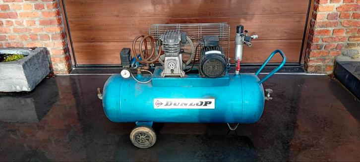 Compresseur 100l (dunlop) triphasé, Doe-het-zelf en Bouw, Compressors, Ophalen