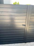 Metalen poort met hout opgevuld. Zwart., Tuin en Terras, Ophalen, Gebruikt, 200 cm of meer, 150 tot 200 cm
