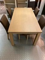 Massief eiken tafel + stoelen, Huis en Inrichting, Ophalen, Nieuw, Pastoriestijl. Klassiek., 4 tot 6 stoelen