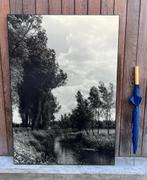 Vintage Meurop wanddecoratie: XL foto op hout, Ophalen, Gebruikt
