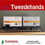 LGB 4069 G Containerwagon met 2 containers, Hobby & Loisirs créatifs, Trains miniatures | Échelles Autre, Enlèvement ou Envoi