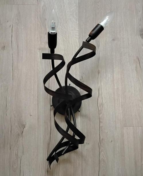Wandlamp 2-lichts met led lampen, Huis en Inrichting, Lampen | Wandlampen, Zo goed als nieuw, Metaal, Ophalen of Verzenden