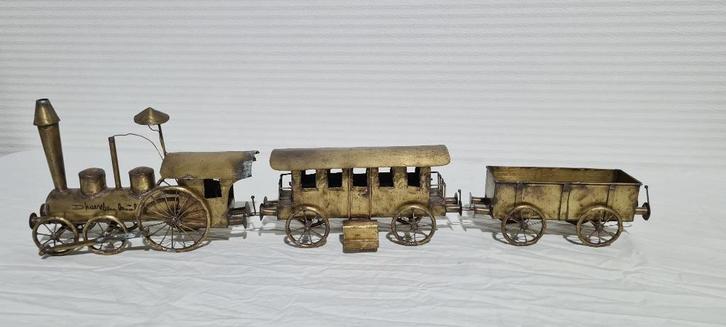 Daniel d'Haeseleer, kunstwerk, trein met twee wagons, Antiek en Kunst, Kunst | Beelden en Houtsnijwerken, Ophalen of Verzenden