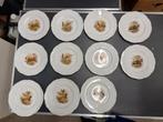11 jachtborden dessert, Antiek en Kunst, Antiek | Servies los, Ophalen