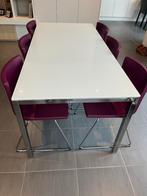 Tafel en stoelen, Huis en Inrichting, Ophalen, Gebruikt, 50 tot 100 cm, Glas
