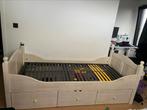 Enkelbed, bijpassende commode, wit hout, Ophalen, Gebruikt, Eenpersoons