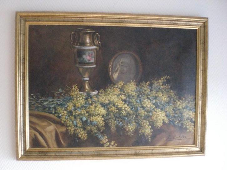 Tableau: Nature morte. Signé: "Emile Bulcke". Vintage, Antiek en Kunst, Kunst | Overige Kunst, Ophalen