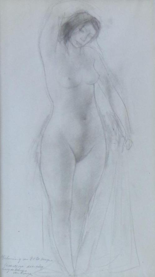 GUSTAAF DE BRUYNE / NAAKTE VROUW / ORIGINEEL WERK / 58x39cm, Antiek en Kunst, Kunst | Schilderijen | Modern, Ophalen of Verzenden