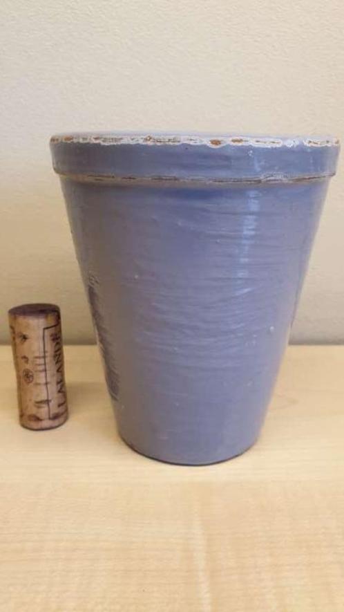 Bloempot, terracotta, blauw, hoogte 12cm, binnen diam 8cm, Tuin en Terras, Bloempotten, Terracotta, Binnen, Ophalen of Verzenden