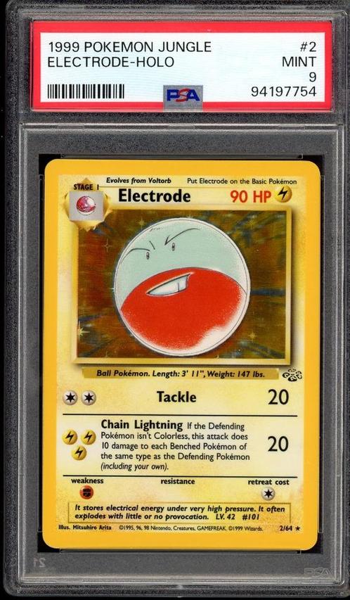 Électrode Holo PSA 9 - 2/64 - Jungle 1999, Hobby & Loisirs créatifs, Jeux de cartes à collectionner | Pokémon, Comme neuf, Cartes en vrac