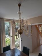 Dubbele kristallen luster Murano jaren 1950 amberkristal, Antiek en Kunst, Ophalen