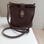 Made in Italy; bruine lederen schoudertas., Handtassen en Accessoires, Tassen | Damestassen, Ophalen of Verzenden, Bruin