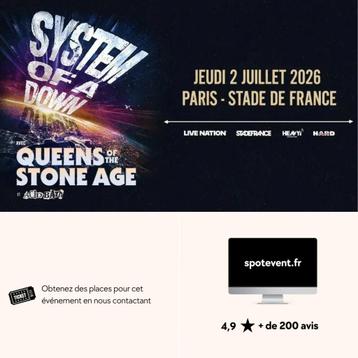 System of a down - Stade de France - Paris beschikbaar voor biedingen