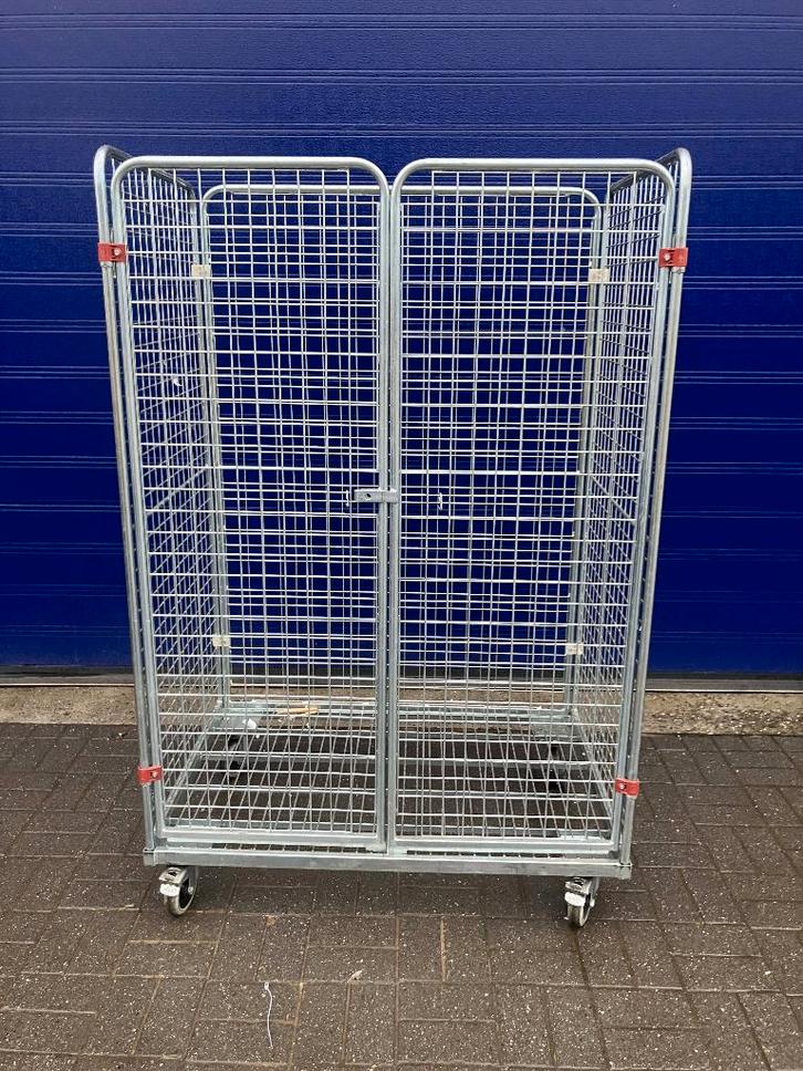 Metalen rolcontainer in nieuwstaat, Bricolage & Construction, Chariots de transport, Comme neuf, Chariot de transport, 80 à 100 litres