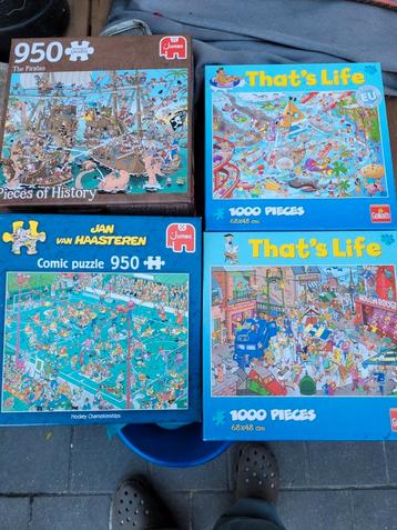 4 puzzels, Hobby en Vrije tijd, Ophalen of Verzenden, 500 t/m 1500 stukjes, Zo goed als nieuw, Legpuzzel