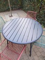 Terrastafel en -stoelen, Ophalen, Zo goed als nieuw, Rond, Metaal