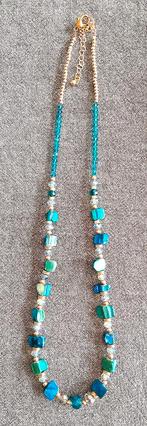 Te koop: Leuk turquoise ketting eindejaarsgeschenk!, Ophalen, Nieuw, Overige materialen, Met strass