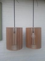 grote design hanglamp DREW/Flamant kooilamp blank hout 51x40, Design, Zo goed als nieuw, Hout, Ophalen