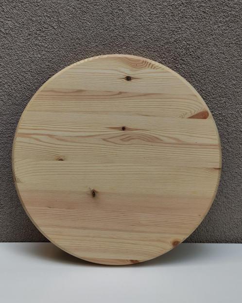 Tafelblad Rond Grenenhout 3(D) x40(B) x40(L) cm, Huis en Inrichting, Tafelonderdelen, Nieuw, Tafelblad, Minder dan 50 cm, Minder dan 50 cm