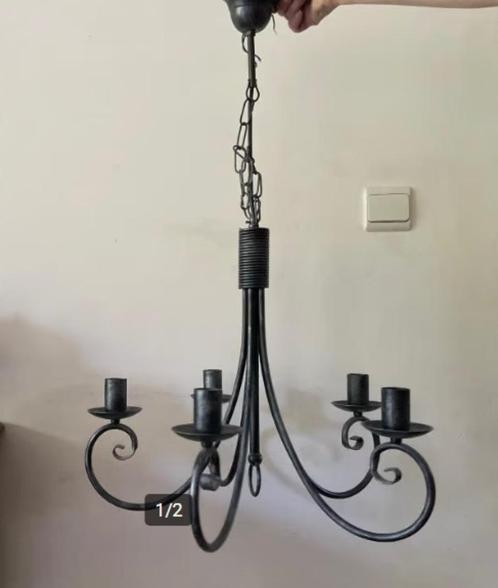 Mooie luchter 5 lichtpunten, Huis en Inrichting, Lampen | Kroonluchters, Metaal, Ophalen of Verzenden