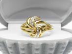 Gouden ring met diamanten, Gebruikt, 20 of groter, Ophalen of Verzenden, Met edelsteen