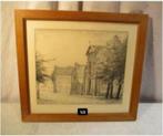 Mooie Oude Pentekening 'Abdij en Bos' - Beyloos, Antiek en Kunst, Ophalen of Verzenden
