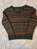Ralph Lauren Fair Isle Vintage trui Knit – Wol – Maat S, Bruin, Ralph Lauren, Ophalen of Verzenden, Zo goed als nieuw